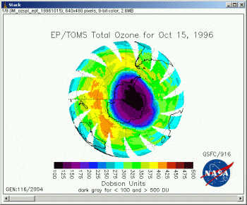 Niveles de ozono correspondientes a 15/10/1996