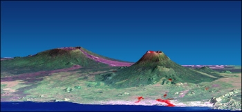 Modelo digital de elevacin del volcan Nyiragongo