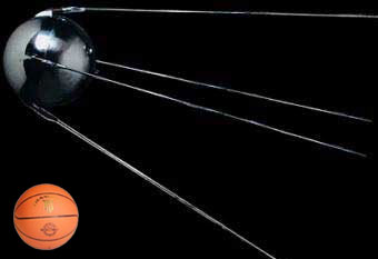 Sputnik comparado con un baln de baloncesto.